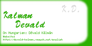 kalman devald business card